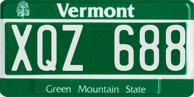 VT license plate XQZ688