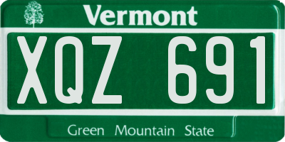 VT license plate XQZ691