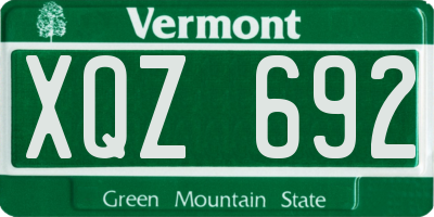VT license plate XQZ692