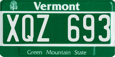 VT license plate XQZ693