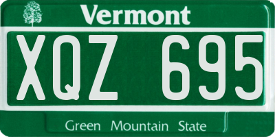 VT license plate XQZ695