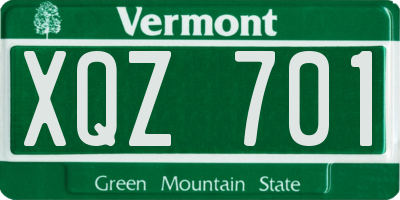 VT license plate XQZ701