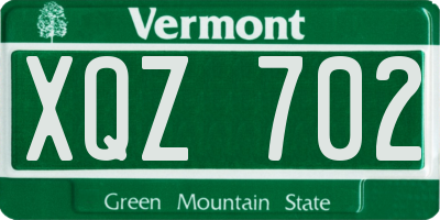 VT license plate XQZ702
