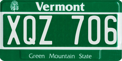 VT license plate XQZ706