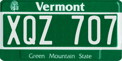 VT license plate XQZ707
