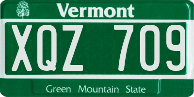 VT license plate XQZ709