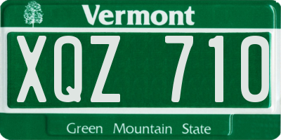 VT license plate XQZ710