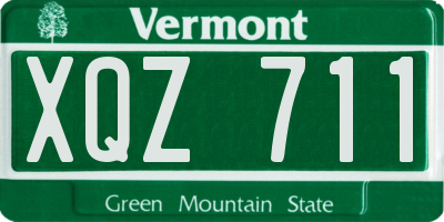 VT license plate XQZ711