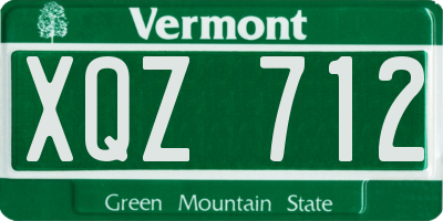 VT license plate XQZ712