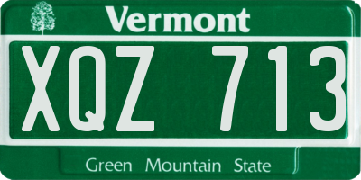 VT license plate XQZ713
