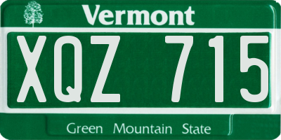 VT license plate XQZ715