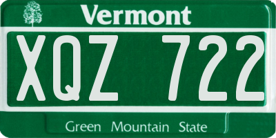 VT license plate XQZ722