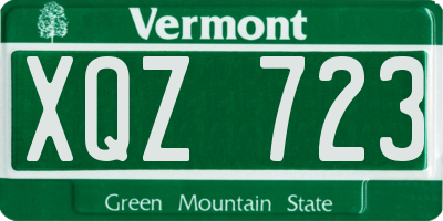 VT license plate XQZ723