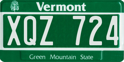 VT license plate XQZ724