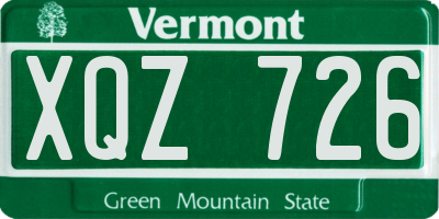 VT license plate XQZ726