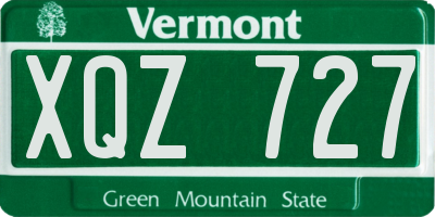 VT license plate XQZ727