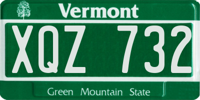 VT license plate XQZ732