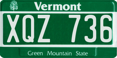 VT license plate XQZ736