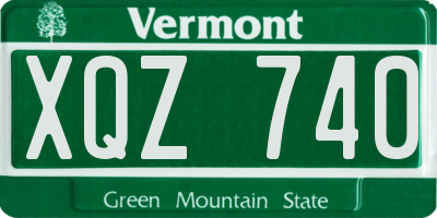 VT license plate XQZ740