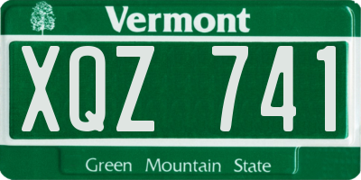 VT license plate XQZ741