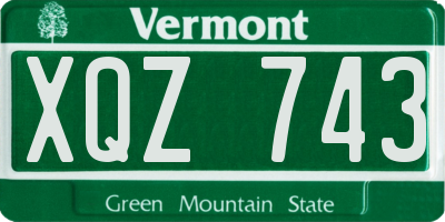 VT license plate XQZ743