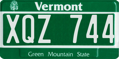 VT license plate XQZ744