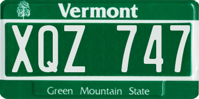 VT license plate XQZ747