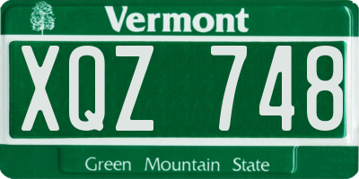 VT license plate XQZ748