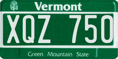 VT license plate XQZ750