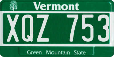 VT license plate XQZ753