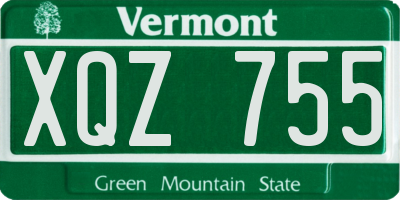 VT license plate XQZ755