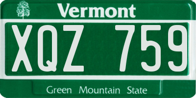 VT license plate XQZ759