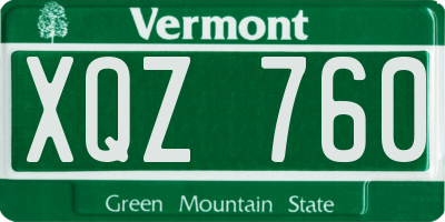 VT license plate XQZ760