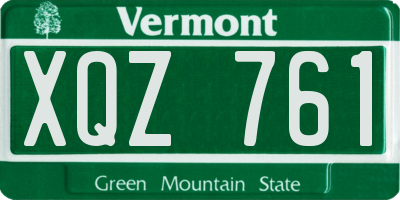 VT license plate XQZ761