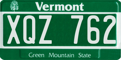 VT license plate XQZ762