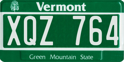 VT license plate XQZ764