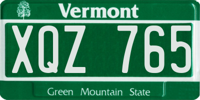 VT license plate XQZ765