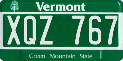 VT license plate XQZ767