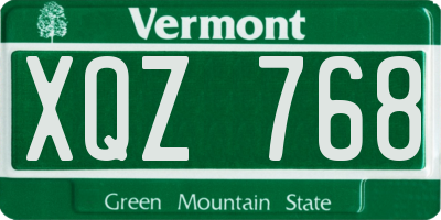 VT license plate XQZ768