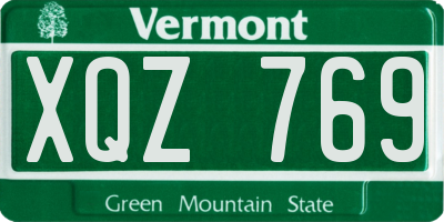 VT license plate XQZ769