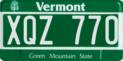 VT license plate XQZ770