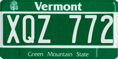 VT license plate XQZ772