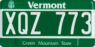 VT license plate XQZ773