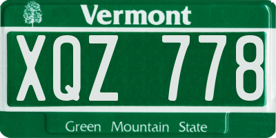 VT license plate XQZ778