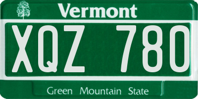 VT license plate XQZ780