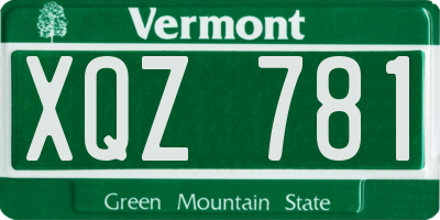 VT license plate XQZ781
