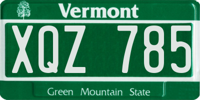 VT license plate XQZ785