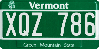 VT license plate XQZ786