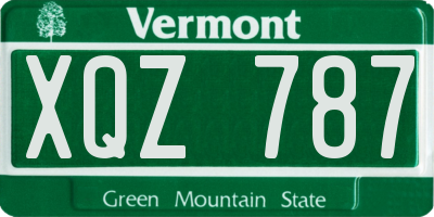 VT license plate XQZ787