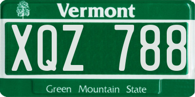 VT license plate XQZ788